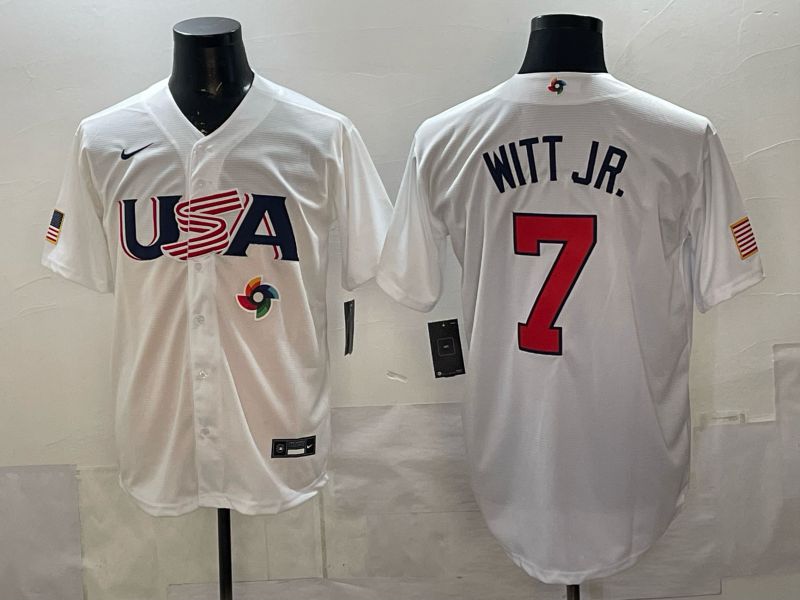 Men 2026 World Cub USA #7 Witt jr white Nike MLB Jersey style 02->more jerseys->MLB Jersey